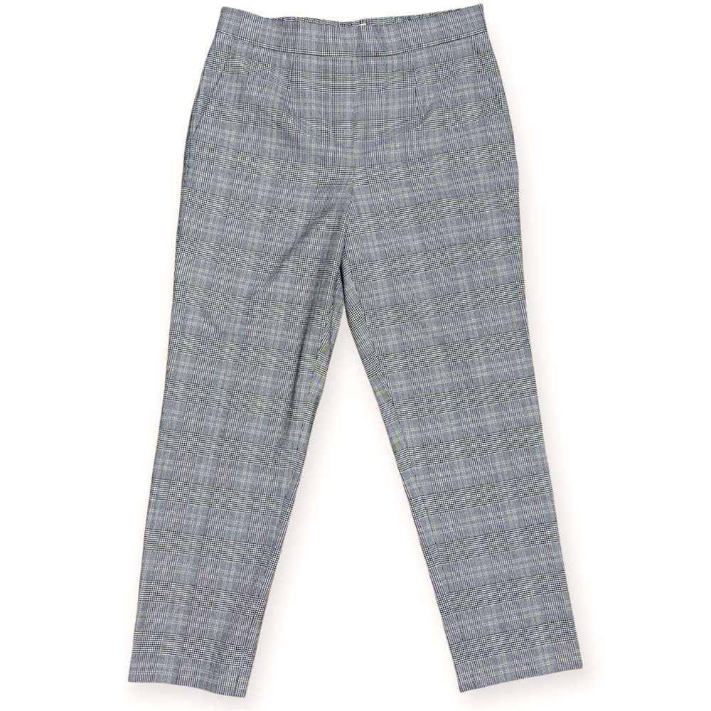 Aritzia Babaton Conan Micro Houndstooth Plaid Crop Trouser Black & Cream Sz 6
